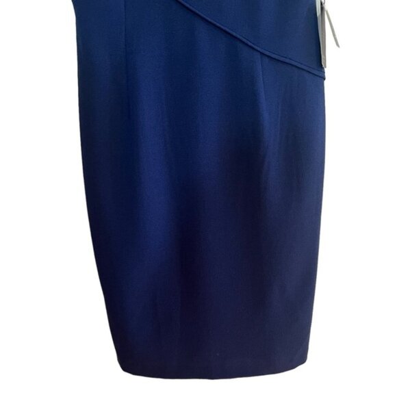 Adrianna Papell navy studded sheath dress with cut out  & asymmetrical seams, NW - Picture 5 of 13